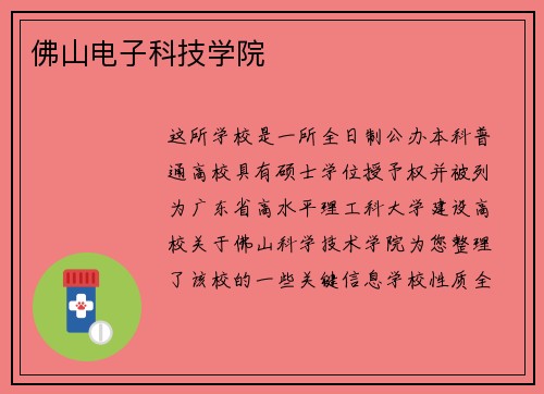 佛山电子科技学院